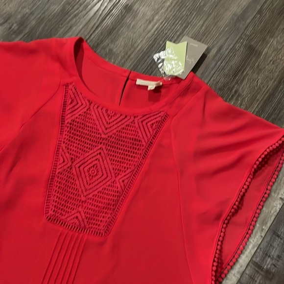 ANTHROPOLOGIE Meadow Rue Flutter Sleeve Crochet Top XS NEW - Picture 3 of 7